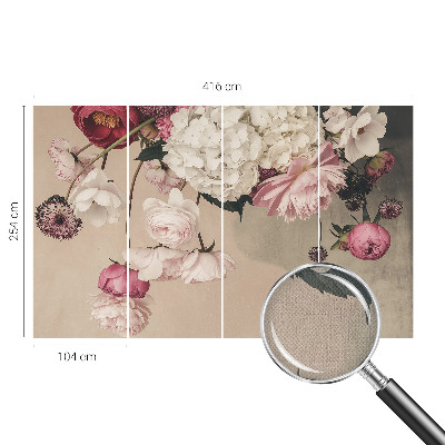 3D photo wallpaper mural Romantic flowers