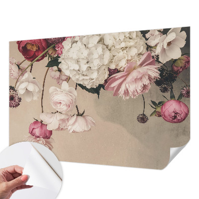 3D photo wallpaper mural Romantic flowers