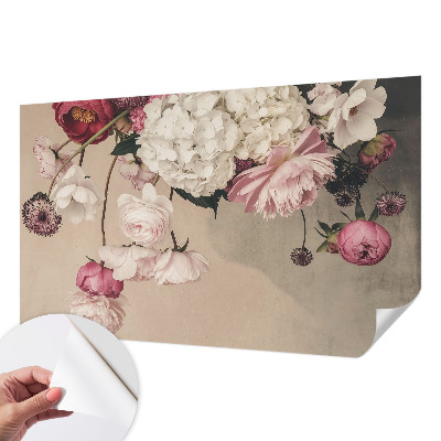 3D photo wallpaper mural with a romantic floral design