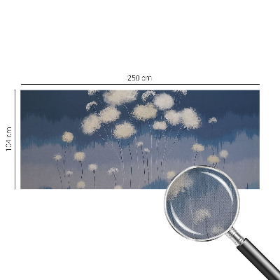 Baby room wall mural with white dandelion illustrations