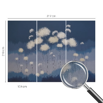 Baby room wall mural White dandelions