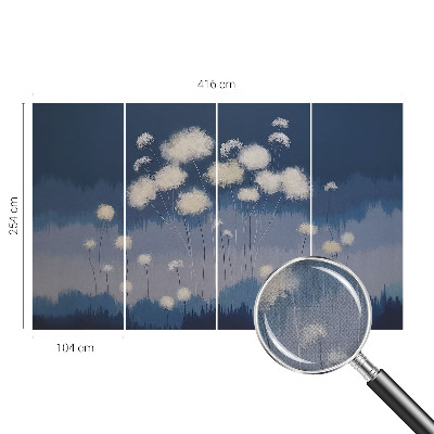 Baby room wall mural White dandelions