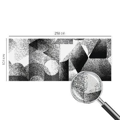 Peel and stick wall mural with geometric shapes