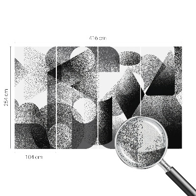 Peel and stick wall mural with geometric shapes