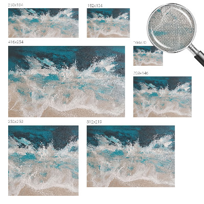 Peel and stick wallpaper mural with an ocean waves design