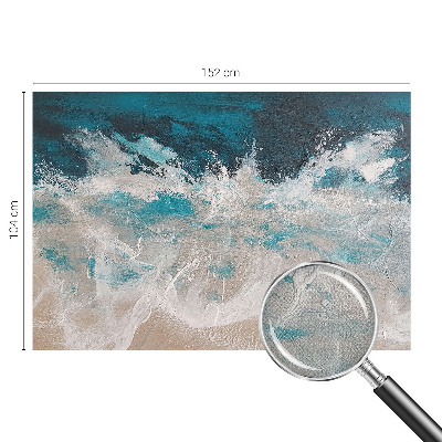 Peel and stick wallpaper mural with an ocean waves design