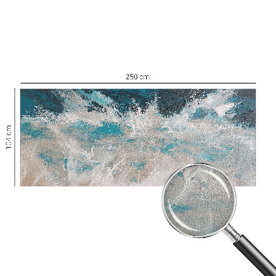 Peel and stick wallpaper mural with an ocean waves design