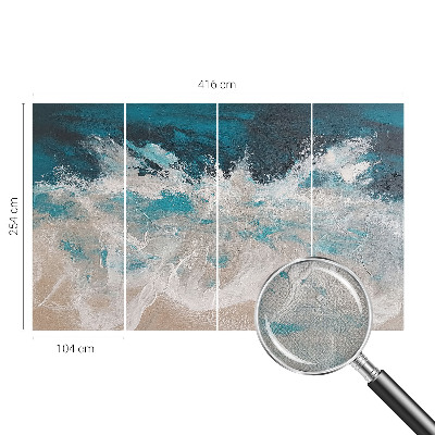 Peel and stick wallpaper mural with an ocean waves design