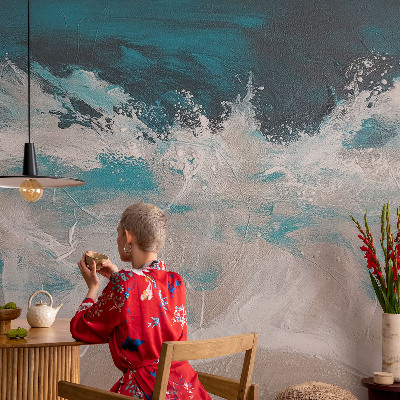Peel and stick wallpaper mural Ocean waves