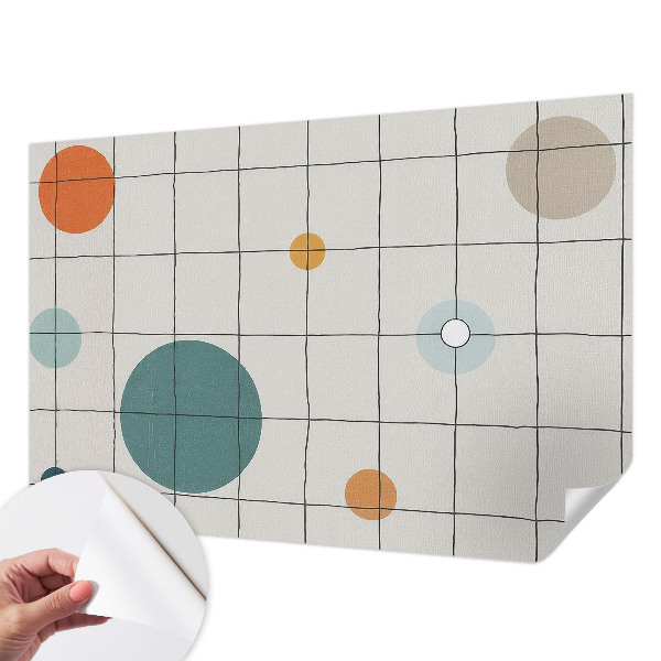 Self-adhesive wall mural with a pattern of colored circles