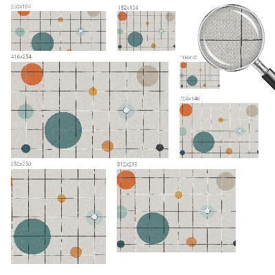 Self-adhesive wall mural with a pattern of colored circles