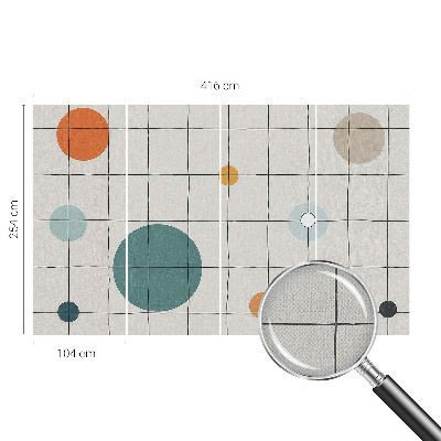 Self-adhesive wall mural with a pattern of colored circles
