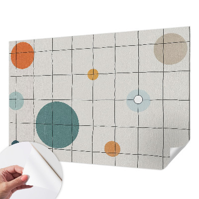 Self-adhesive wall mural with a pattern of colored circles