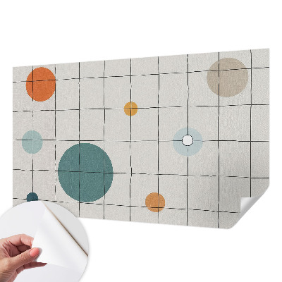 Self-adhesive wall mural with a pattern of colored circles