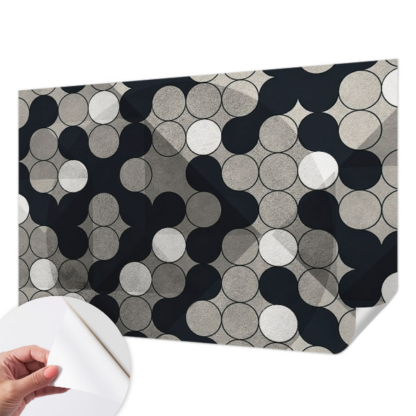 Self-adhesive photo wallpaper with a geometric circles pattern