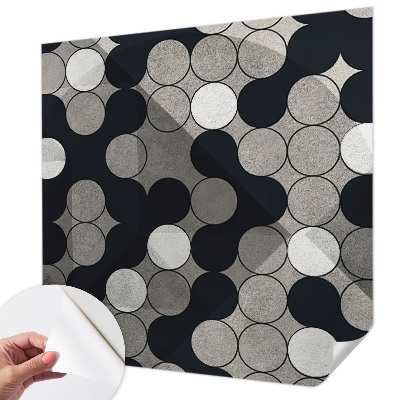 Self-adhesive photo wallpaper with a geometric circles pattern