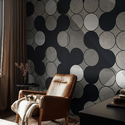 Self-adhesive photo wallpaper with a geometric circles pattern