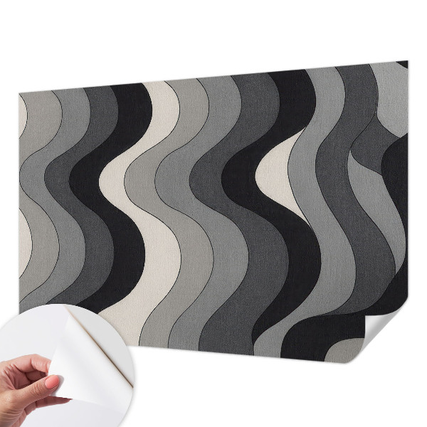 Stick-on wall mural Gray waves