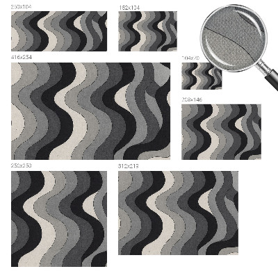 Stick-on wall mural with a gray waves pattern