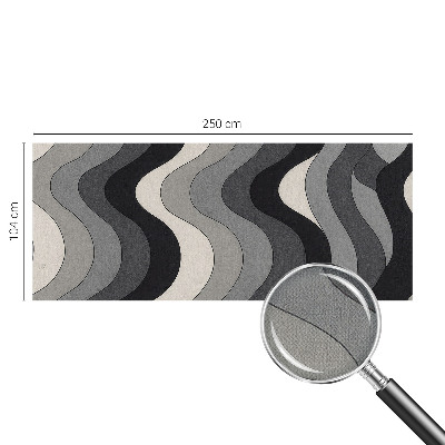 Stick-on wall mural with a gray waves pattern