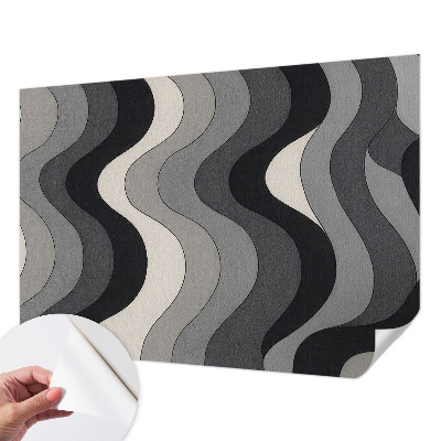 Stick-on wall mural Gray waves