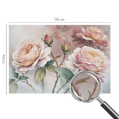 Removable wall mural wallpaper Pastel roses