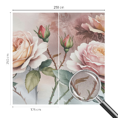 Removable wall mural wallpaper Pastel roses
