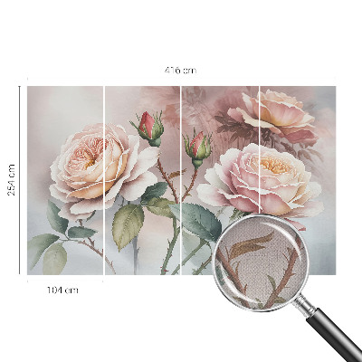 Removable wall mural wallpaper Pastel roses