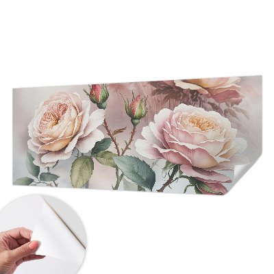 Removable wall mural wallpaper Pastel roses