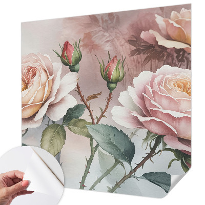 Removable wall mural wallpaper Pastel roses