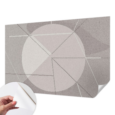 Removable wall mural with an abstract geometric pattern