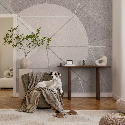 Removable wall mural with an abstract geometric pattern