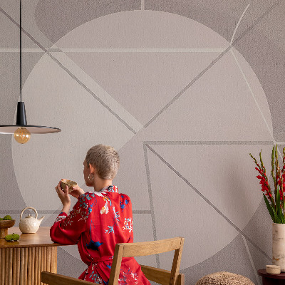 Removable wall mural with an abstract geometric pattern