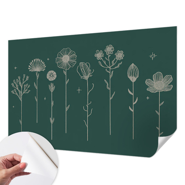 Peel and stick wall mural for living room Subtle flowers