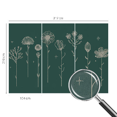 Peel and stick wall mural for the living room with a subtle floral design