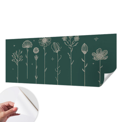 Peel and stick wall mural for the living room with a subtle floral design