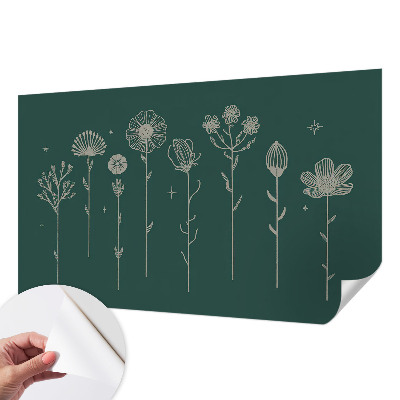 Peel and stick wall mural for the living room with a subtle floral design