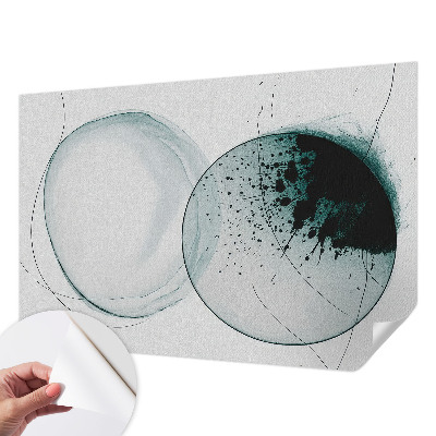 Peel and stick wall mural for kids' room with a pattern of green circles