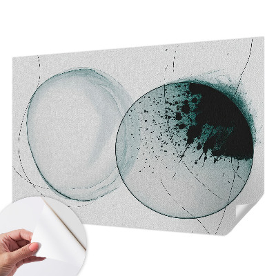 Peel and stick wall mural for kids' room with a pattern of green circles