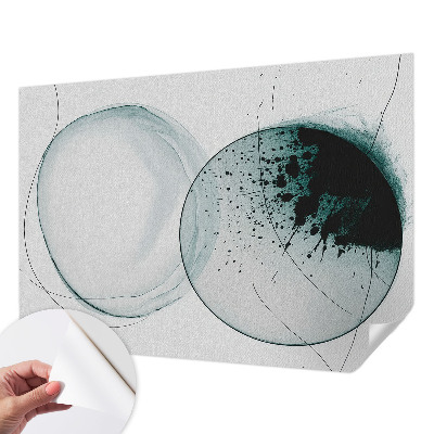 Peel and stick wall mural for kids' room with a pattern of green circles