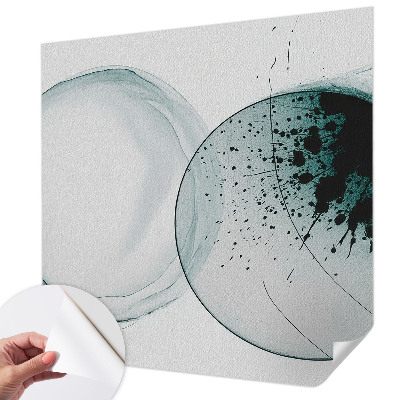 Peel and stick wall mural for kids' room with a pattern of green circles