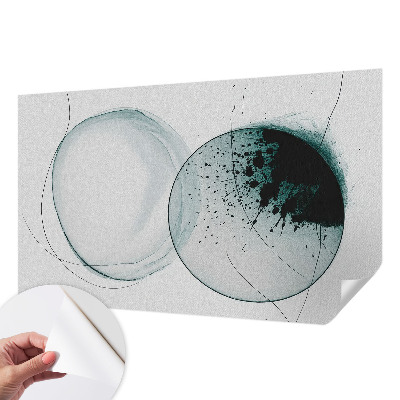 Peel and stick wall mural for kids' room with a pattern of green circles