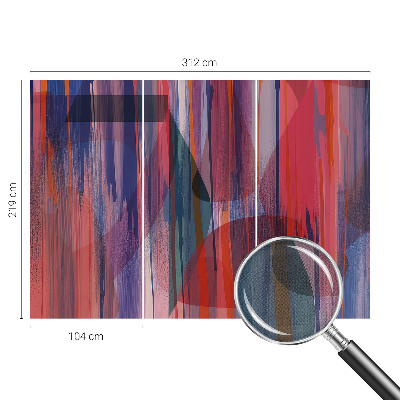 Peel and stick wall mural for bedroom with rainbow stripes design