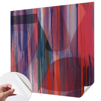 Peel and stick wall mural for bedroom with rainbow stripes design