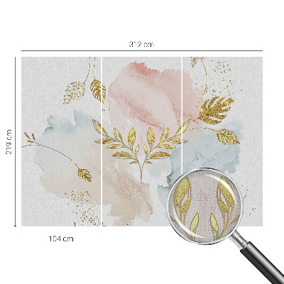 3D wall mural with a botanical motif