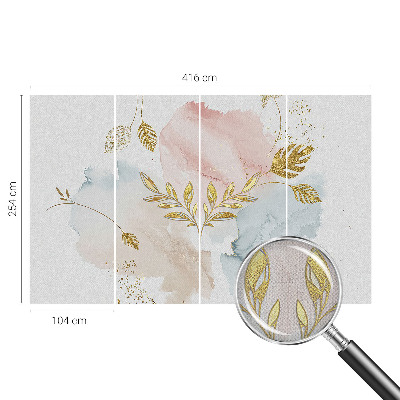 3D wall mural with a botanical motif