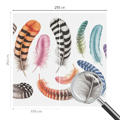 Nursery wall mural Pastel feathers