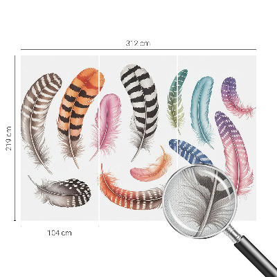 Nursery wall mural Pastel feathers