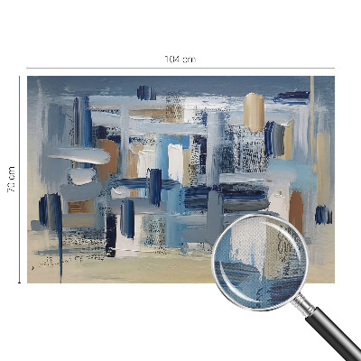 Children's wall mural with abstract brushstroke motif