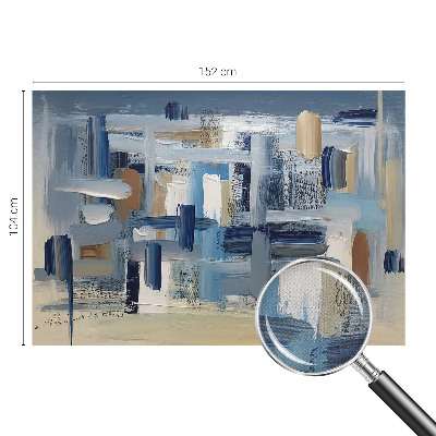 Children's wall mural with abstract brushstroke motif